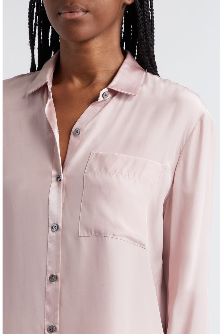 Matte Silk Shirt, Alternate, color, PINK LILAC