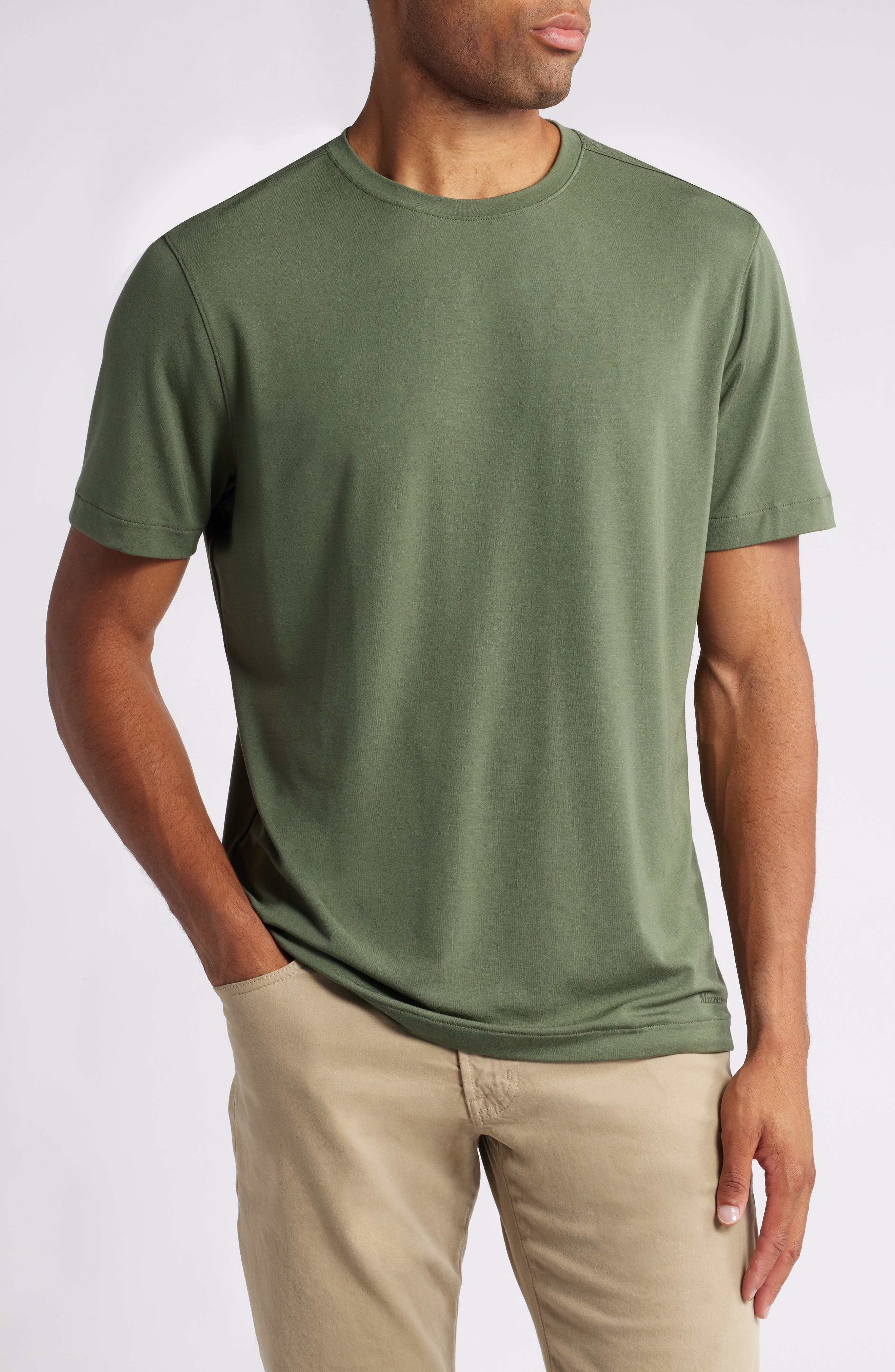 Mizzen+Main Knox Performance T-Shirt in Olive Solid 