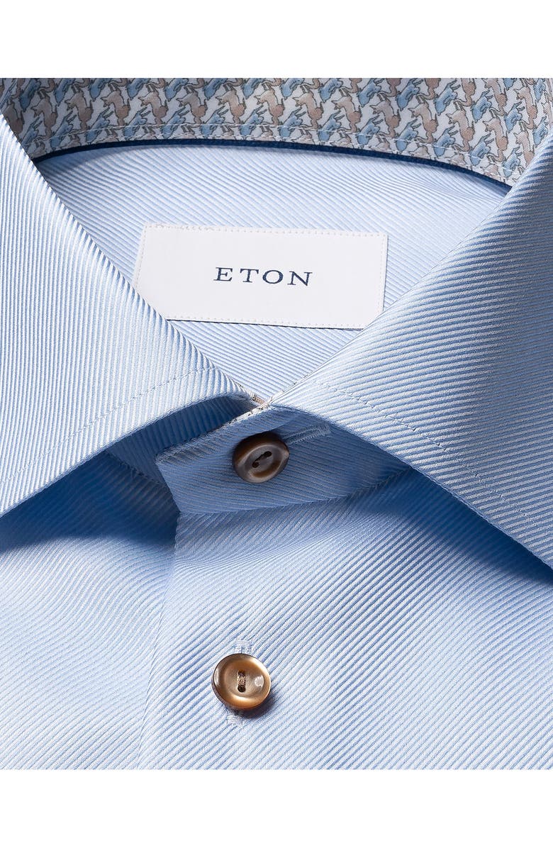 Eton Slim Fit Textured Dress Shirt, Alternate, color, Light Blue