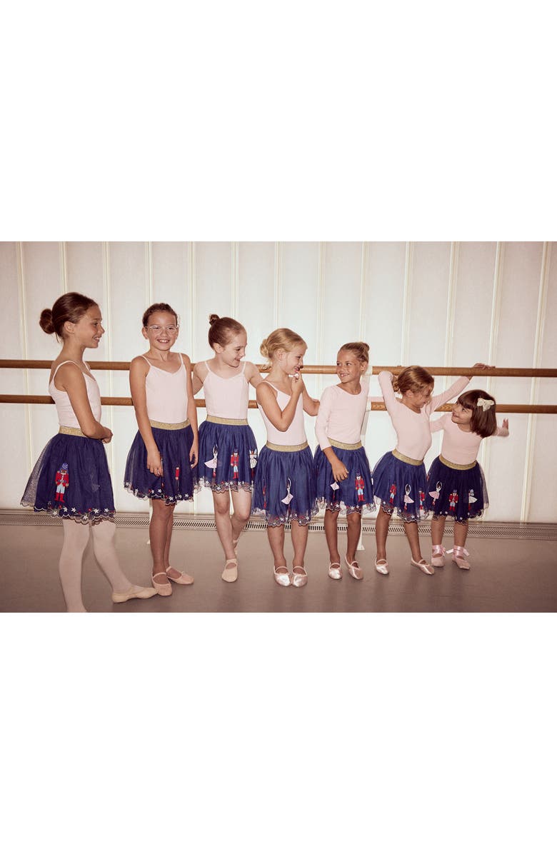 Mini Boden Kids' Nutcracker Appliqué Tulle Skirt, Alternate, color, Starboard Blue Nutcracker