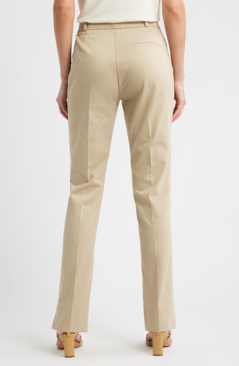 BOSS Tapria Stretch Cotton Ankle Flare Pants, Alternate, color, Pumice