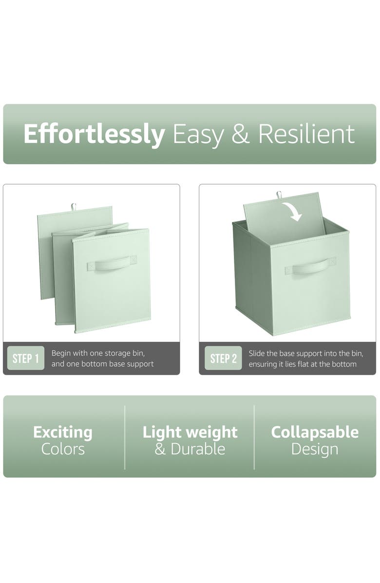 SORBUS 4-Pack Collapsible Storage Cubes, Alternate, color, Pastel Colors