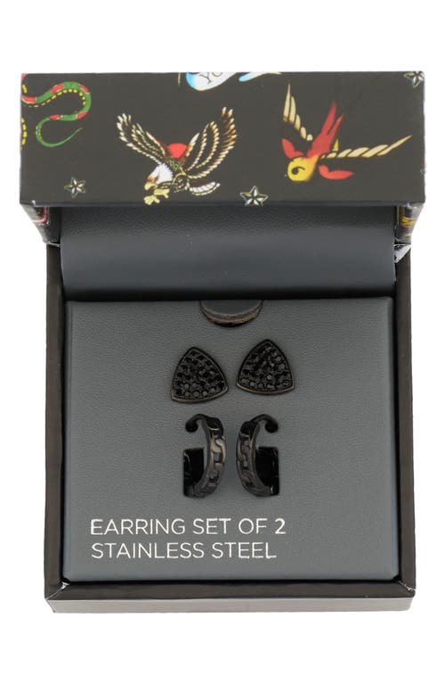 American Exchange Set Of 2 Stud And Hoop Earrings