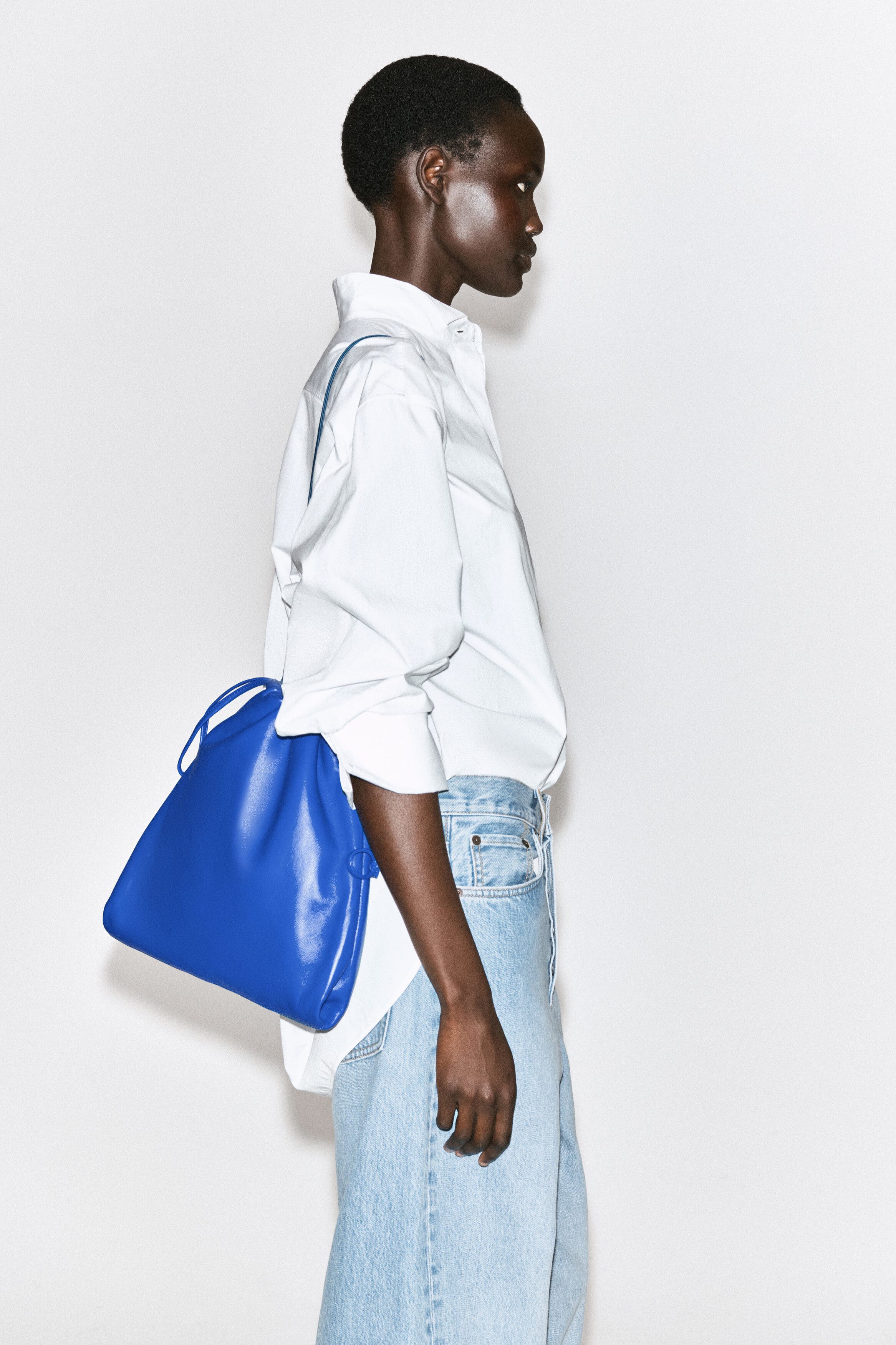 Drawstring Crossbody Bag - Leather, Alternate, color, COBALT BLUE