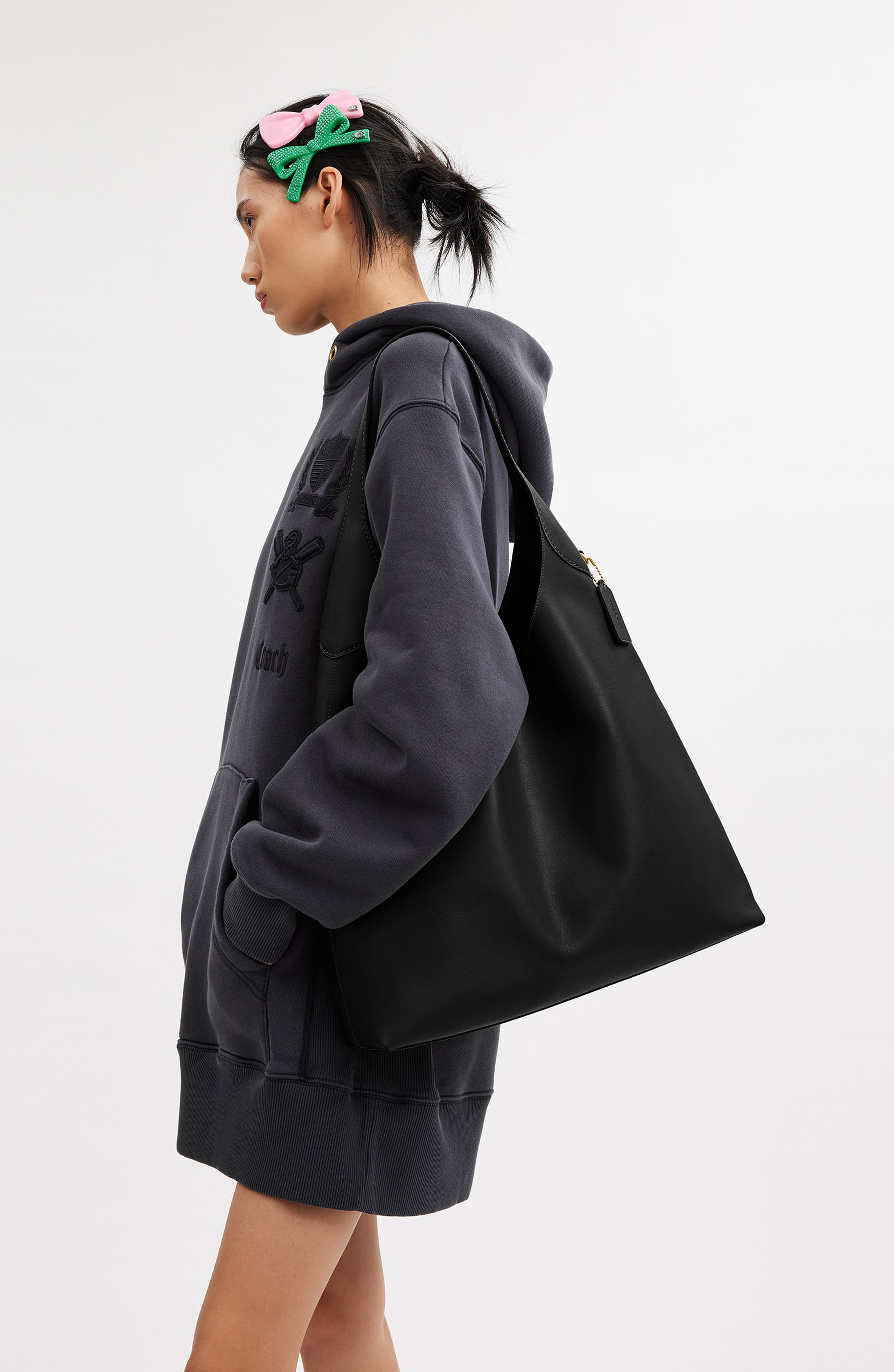 COACH Brooklyn 39 Shoulder Bag, Alternate, color, Black