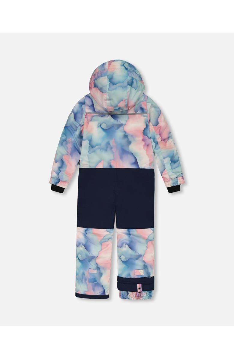 Deux par Deux Girl's One Piece Snowsuit Printed Pastel Watercolor, Alternate, color, 