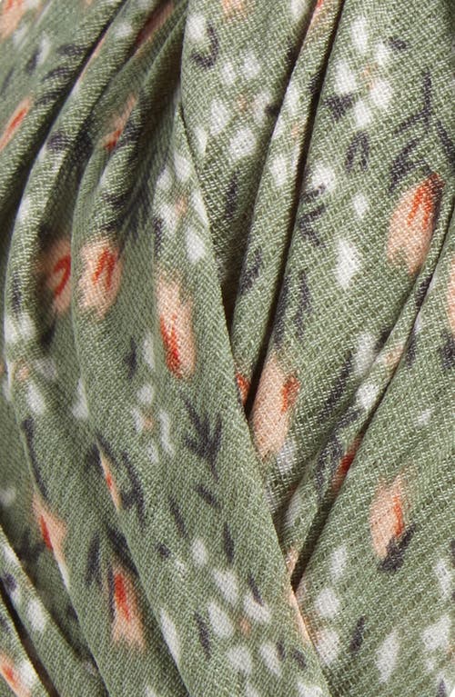 Tasha Floral Pleated Headband In Green
