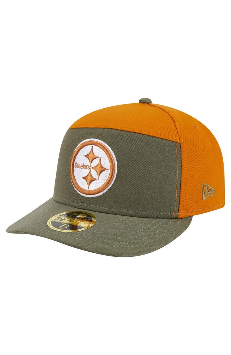 New Era Men's New Era Olive/Brown Pittsburgh Steelers Two-Tone Color Pack Split Panel 59FIFTY Fitted Hat, Main, color, Olive