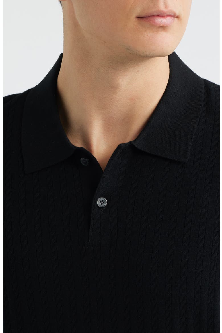 Cable Knit in Light Bilen Polo, Alternate, color, BLACK