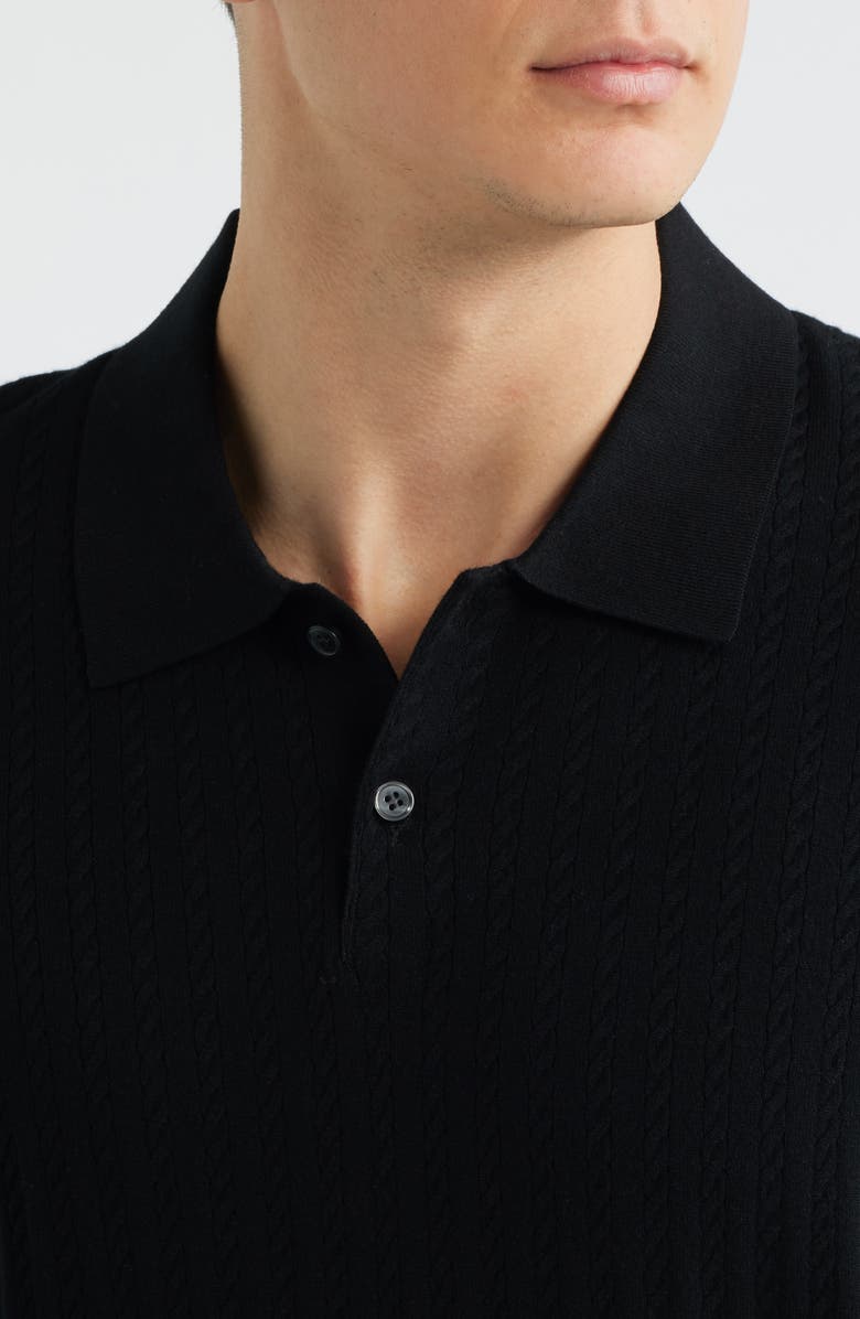Theory Cable Knit in Light Bilen Polo, Alternate, color, Black