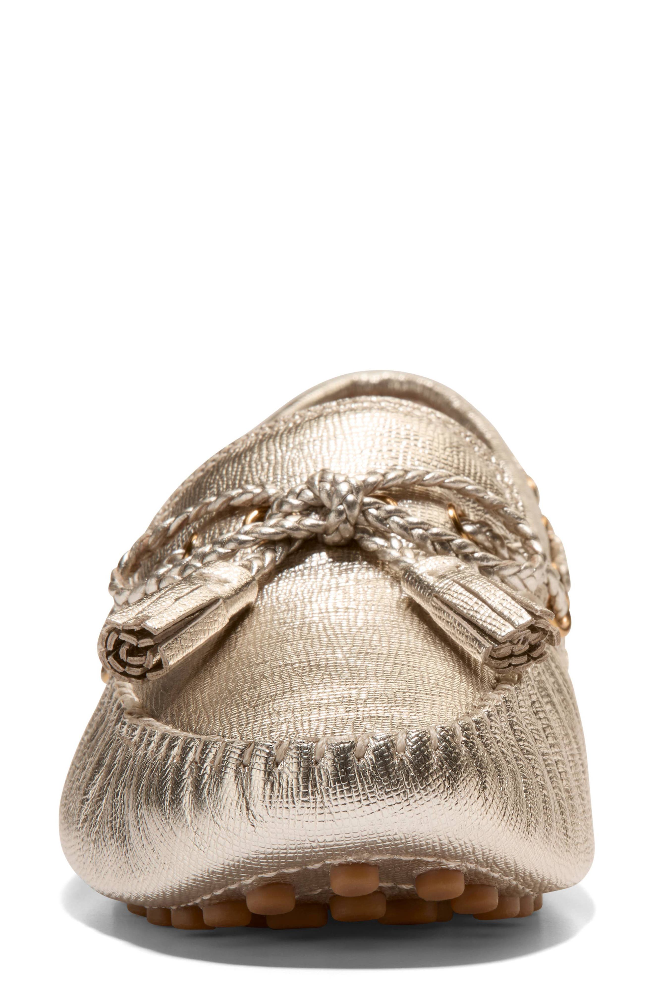 Cole Haan Gissella Driving Loafer, Alternate, color, Soft Gold Metallic Leather