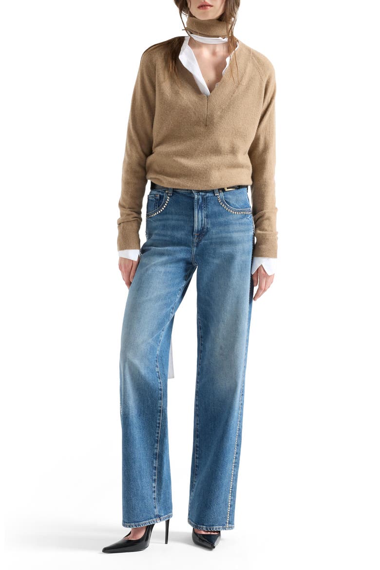 Stovepipe Studded Straight Leg Jeans, Alternate, color, AVENUE