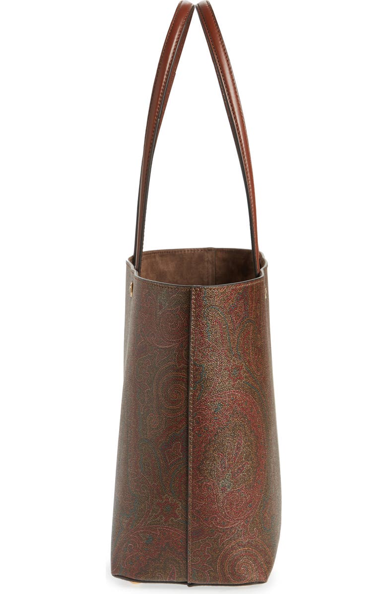 Etro Large Paisley Essential Shopper, Alternate, color, Brown/ Red
