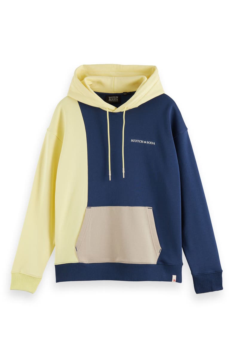 Scotch & Soda Gender Inclusive Colorblock Organic Cotton Hoodie, Alternate, color, 