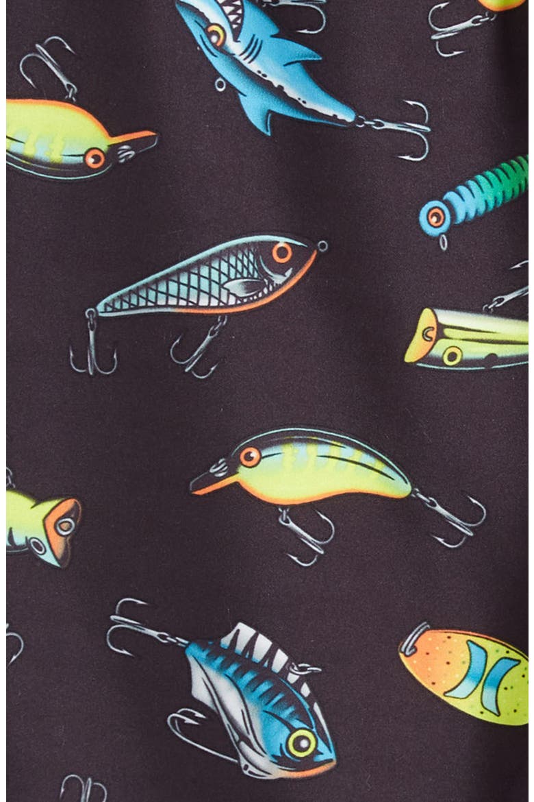 Kids' Fishing Lure Swim Trunks, Alternate, color, BLACK