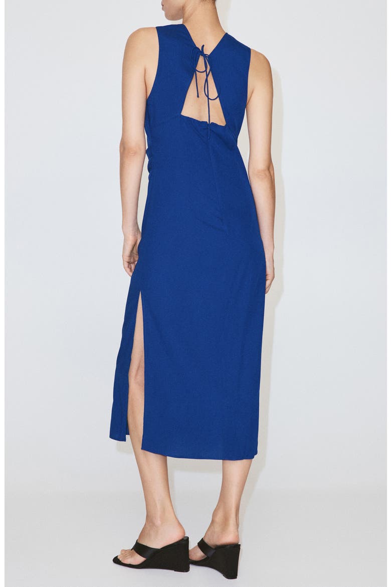 Ruched Side Tie Dress, Alternate, color, BLUE