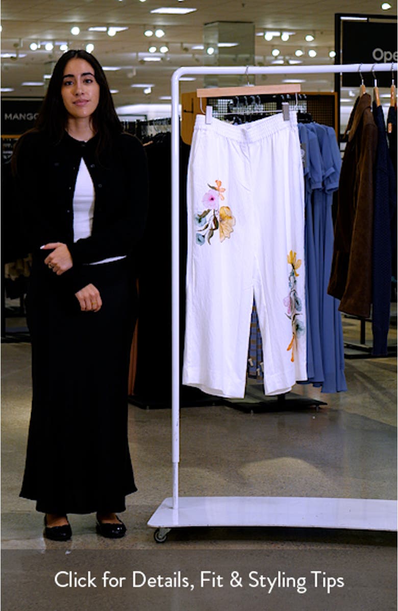 Floral Smocked Waist Wide Leg Pants, sales video thumbnail