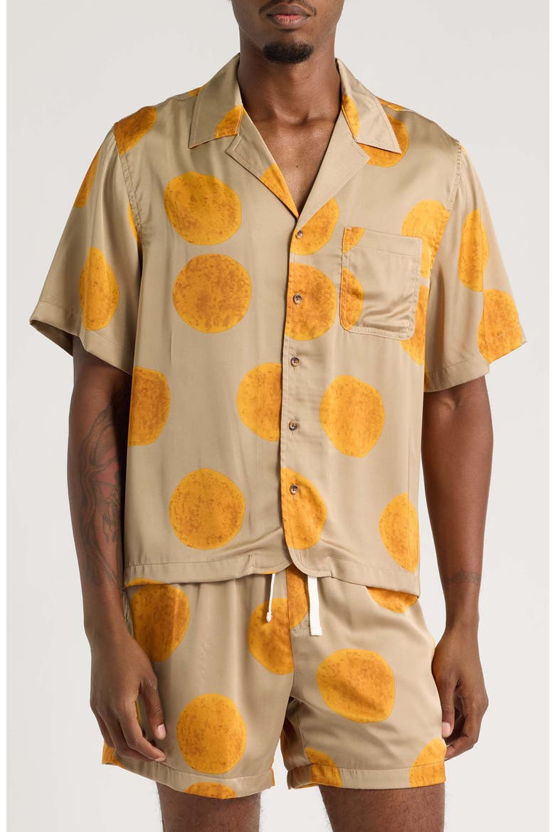 Curly Camp Shirt, Main, color, TAN