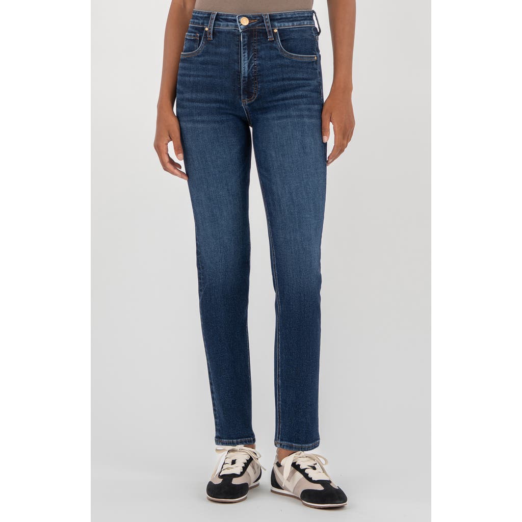 Kut From The Kloth Elizabeth High Waist Ankle Straight Leg Jeans In Animal Print