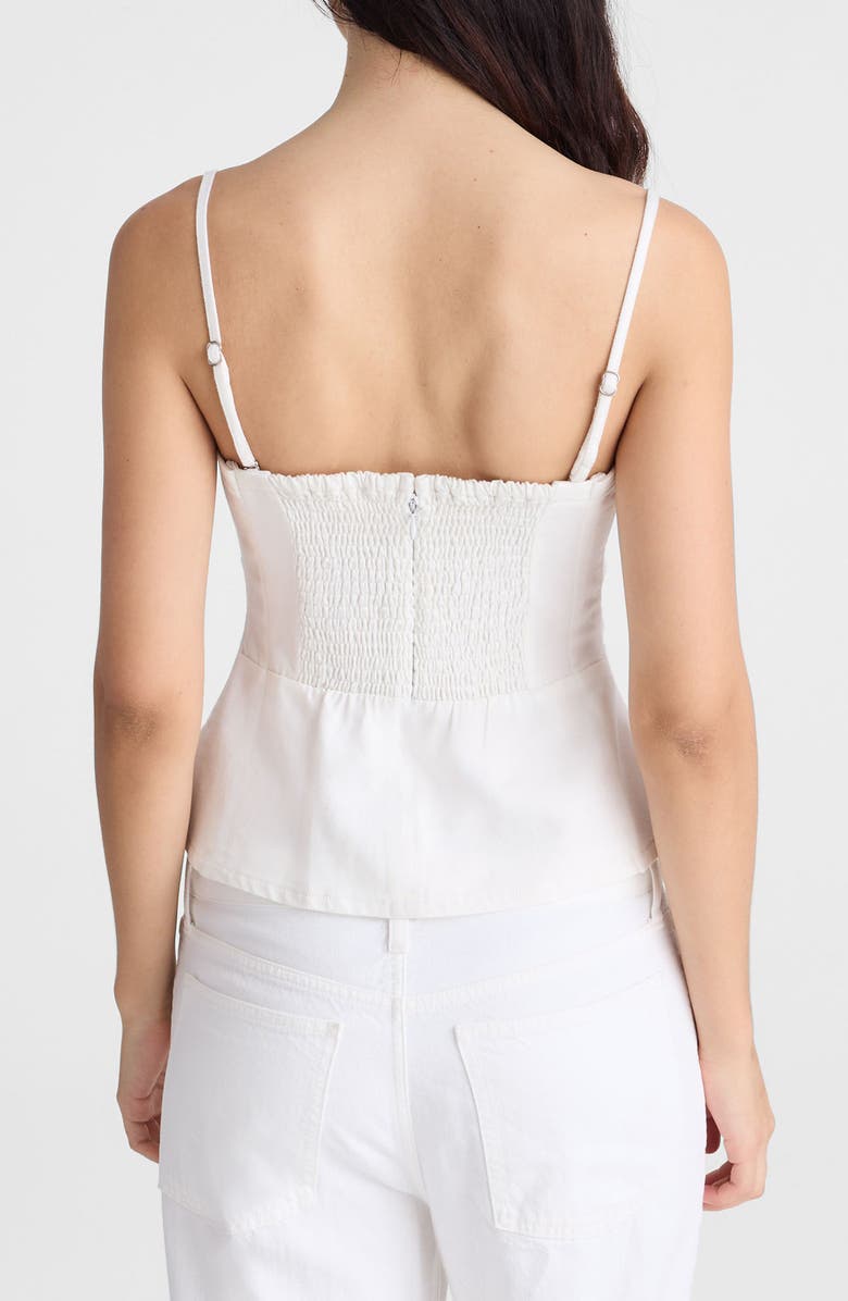 Madewell Ruched Square Neck Denim Tank, Alternate, color, Tile White