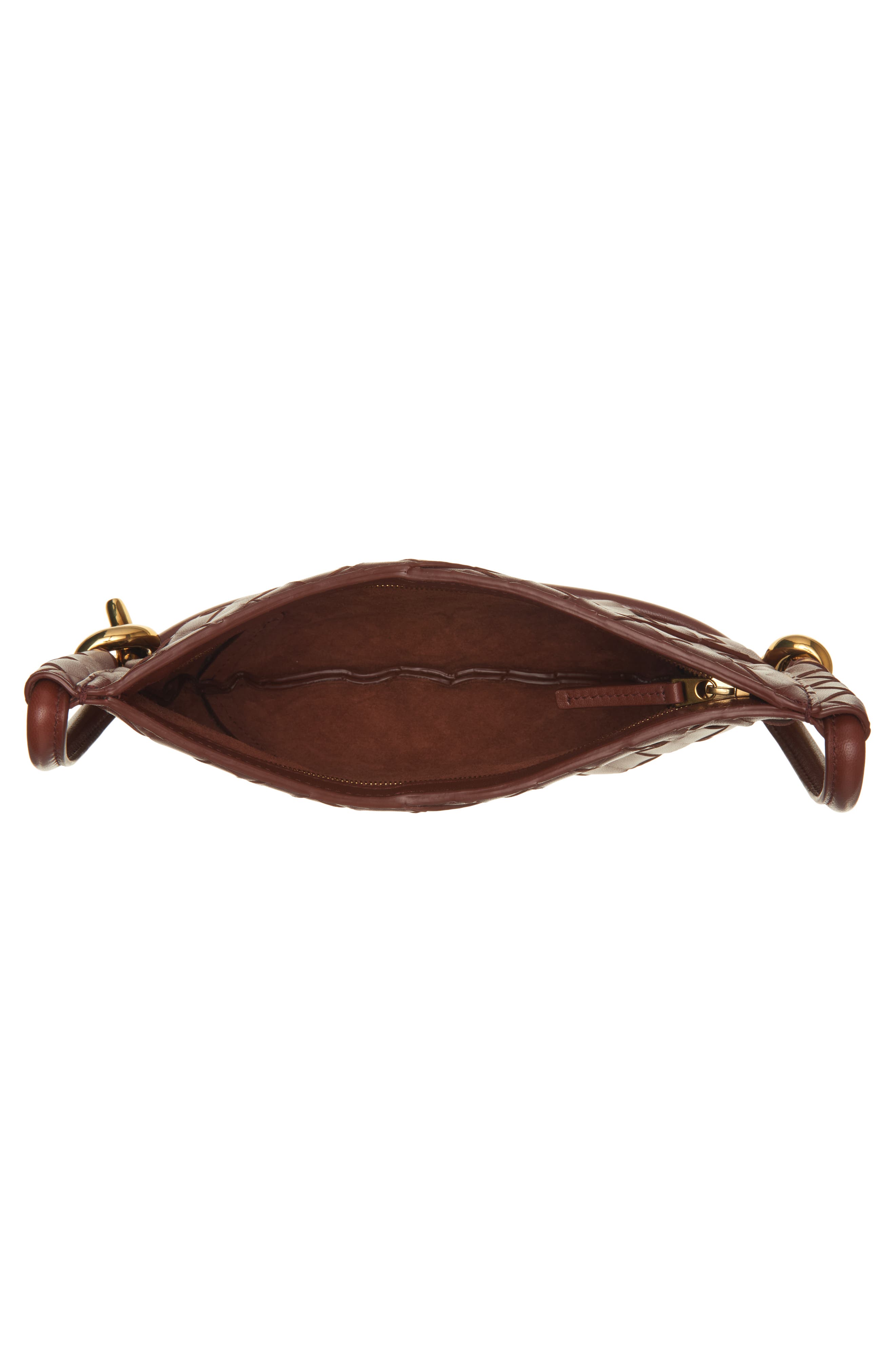 Bottega Veneta Mini Solstice Intrecciato Leather Hobo Bag, Alternate, color, 2506 Sapele-Muse Brass