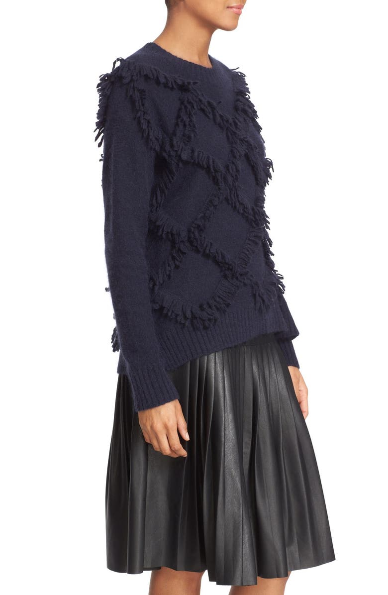 Rebecca Taylor Fringe Pullover Sweater, Alternate, color,