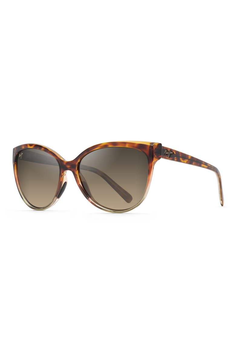 'Olu 'Olu 57mm Polarized Cat Eye Sunglasses, Alternate, color, TORTOISE WITH TAN/ HCL BRONZE