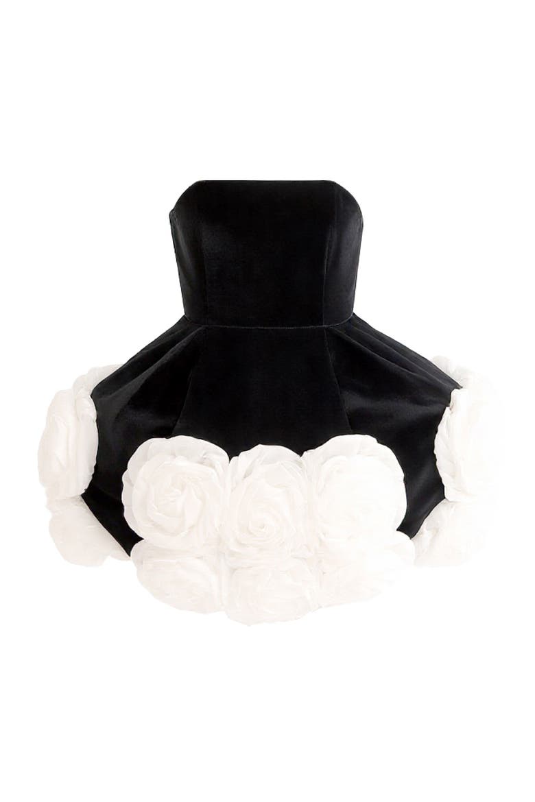 Floral Strapless Dress, Main, color, Black