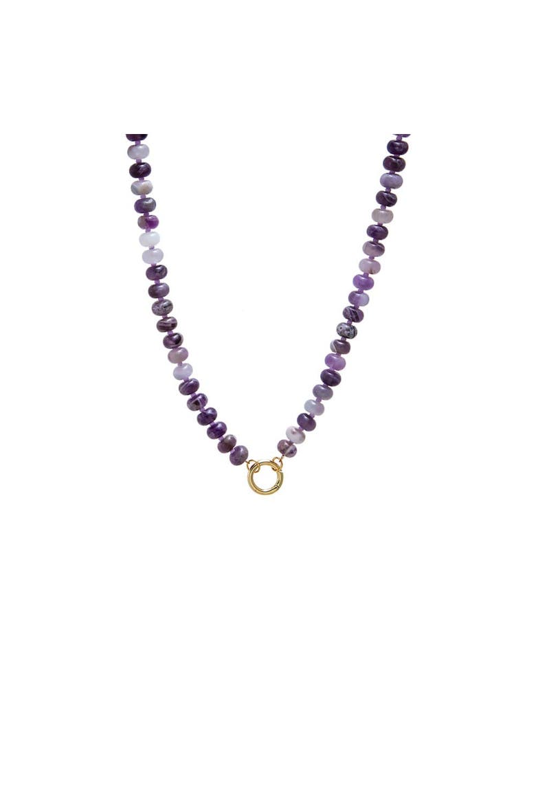 Purple Amethyst Natural Stone Beaded Clicker Necklace, Main, color, Purple