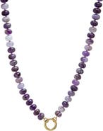 BY ADINA EDEN Purple Amethyst Natural Stone Beaded Clicker Necklace
