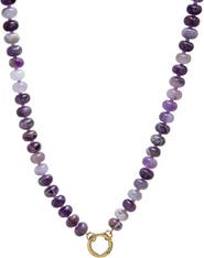 BY ADINA EDEN Purple Amethyst Natural Stone Beaded Clicker Necklace