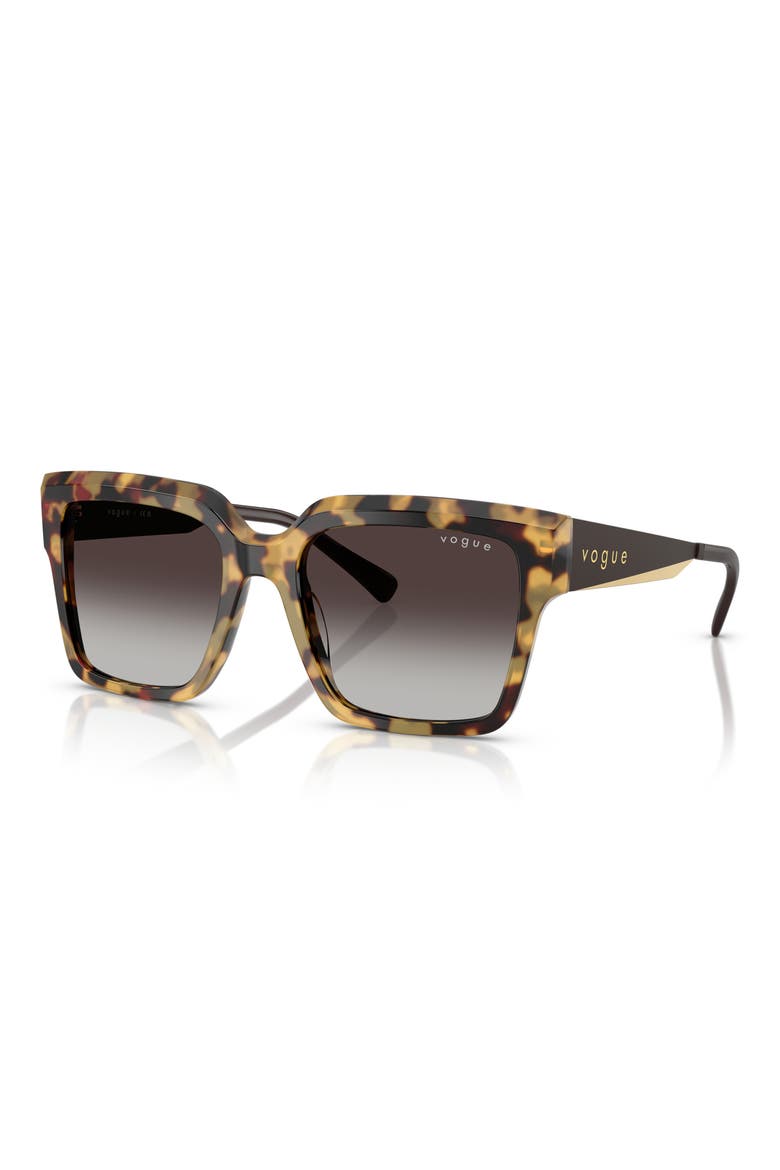 54mm Square Sunglasses, Alternate, color, YELLOW TORTOISE
