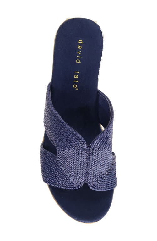 David Tate Vibe Wedge Slide Sandal In Navy