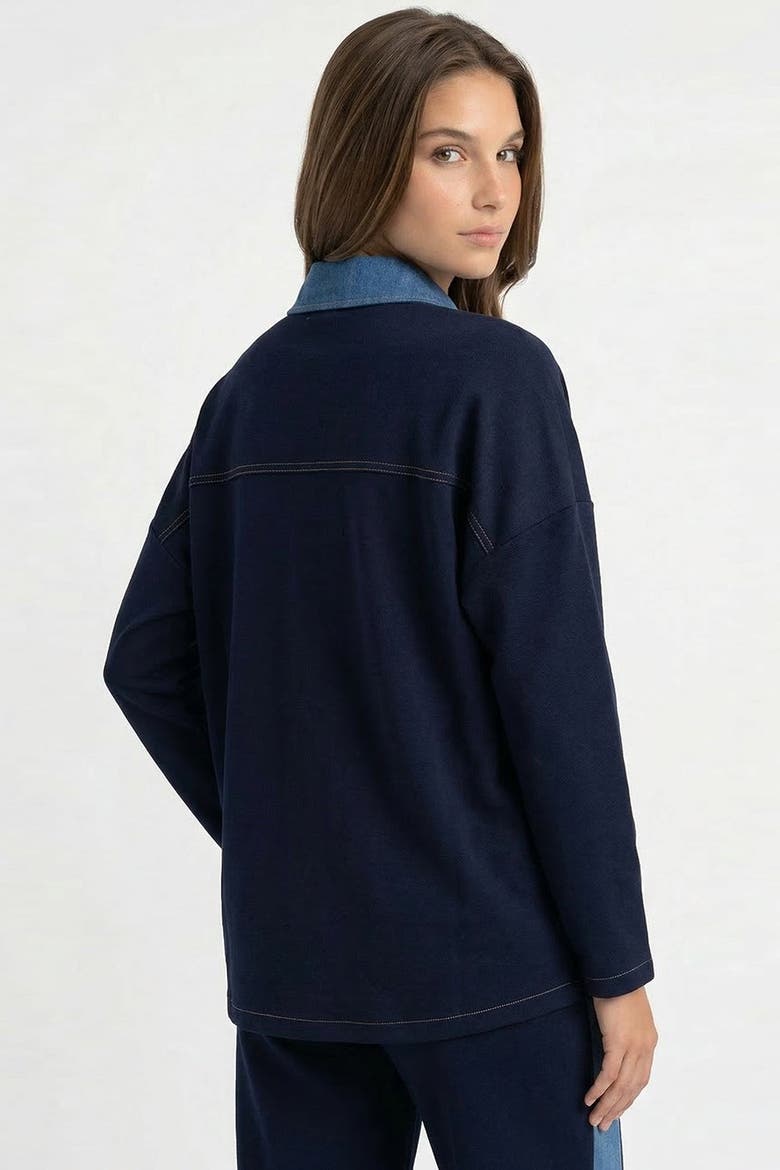 Makena Long Sleeve Pocket Knit Jacket, Alternate, color, Navy Blue