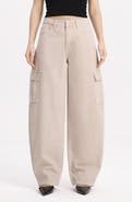 Bayeas Low Rise Barrel Cargo Jeans