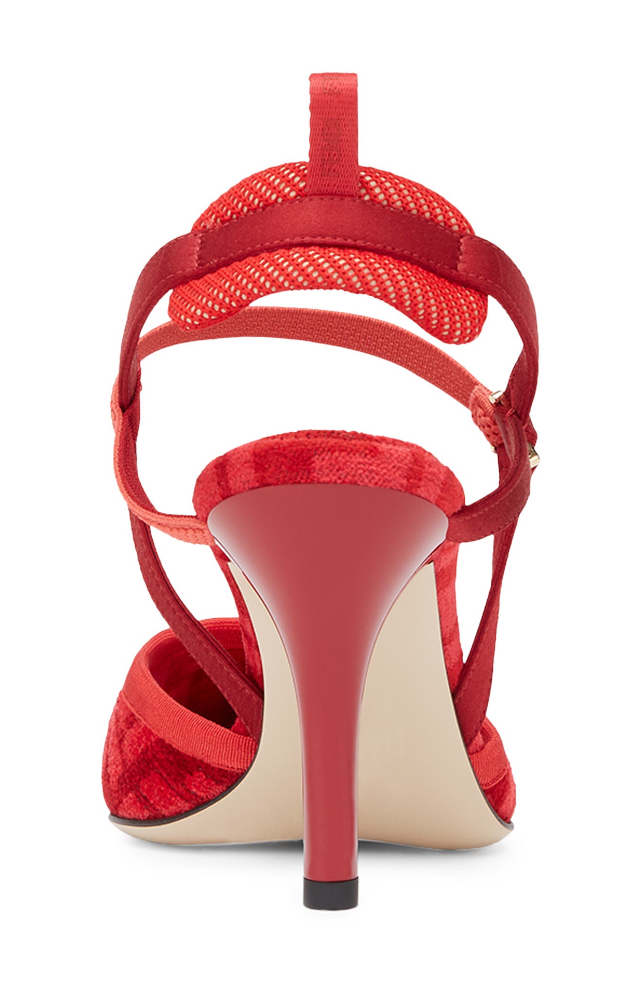 Colibrì FF Logo Pointed Toe Slingback Pump, Alternate, color, RED