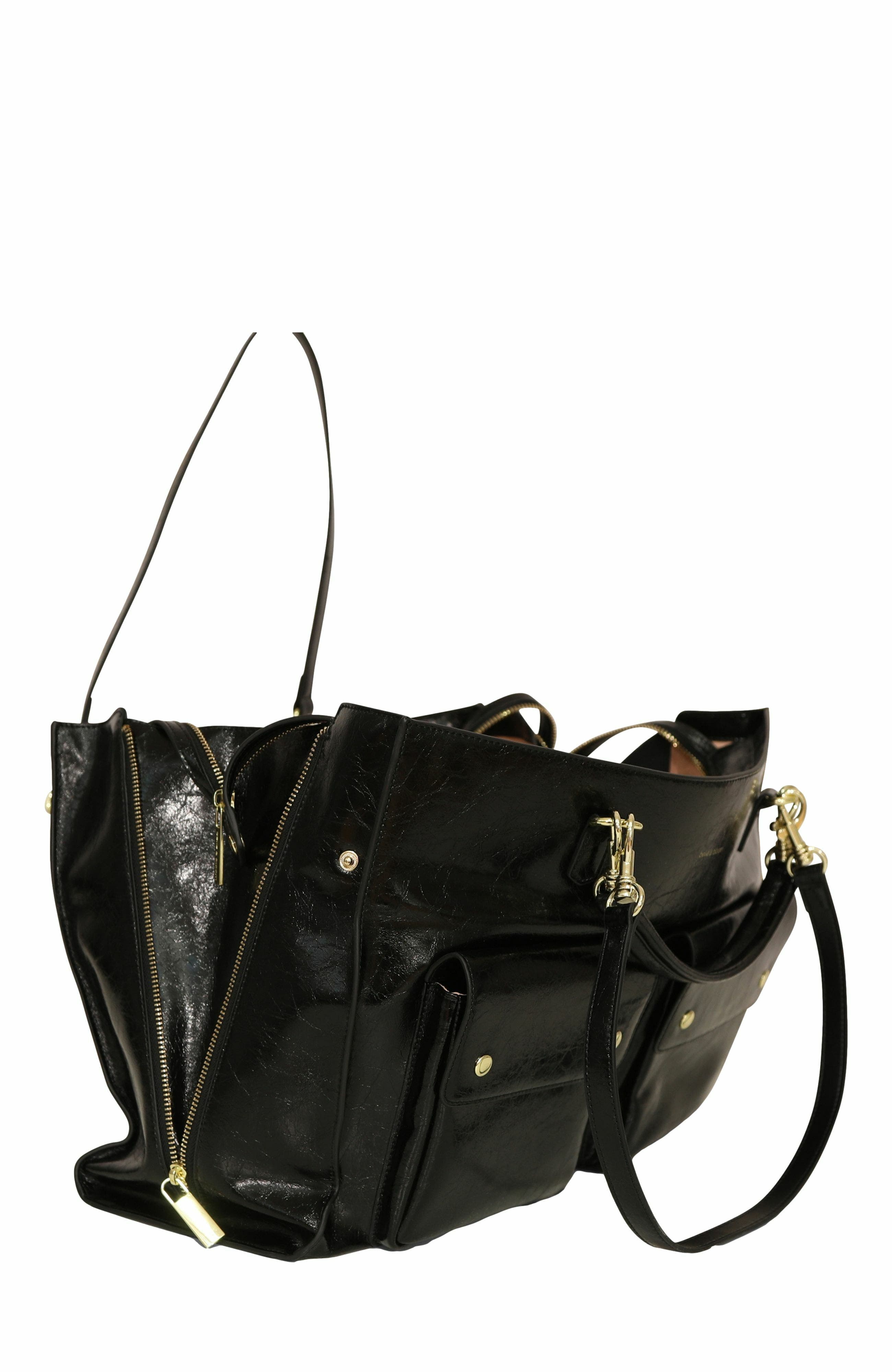 Belle & Bloom Reflections Leather Shoulder Bag, Main, color, Black