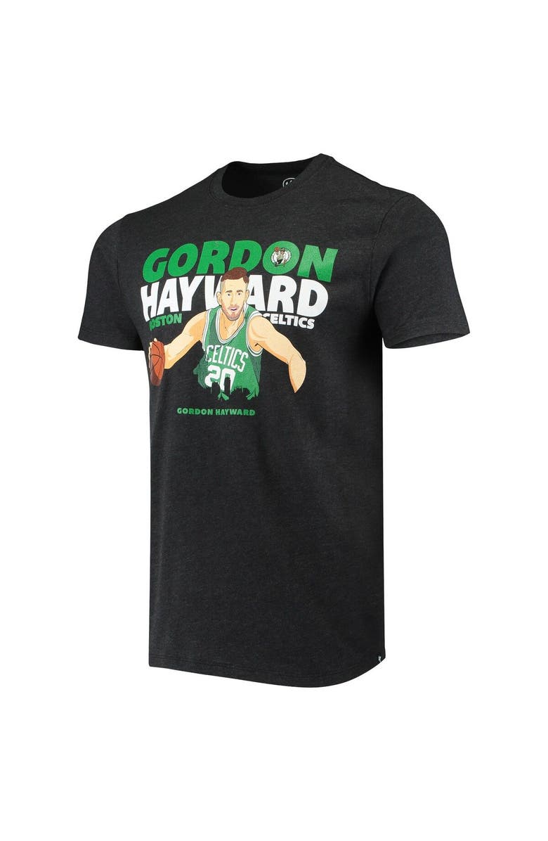 '47 Men's Gordon Hayward Heathered Black Boston Celtics Player Graphic T-Shirt, Alternate, color, Black