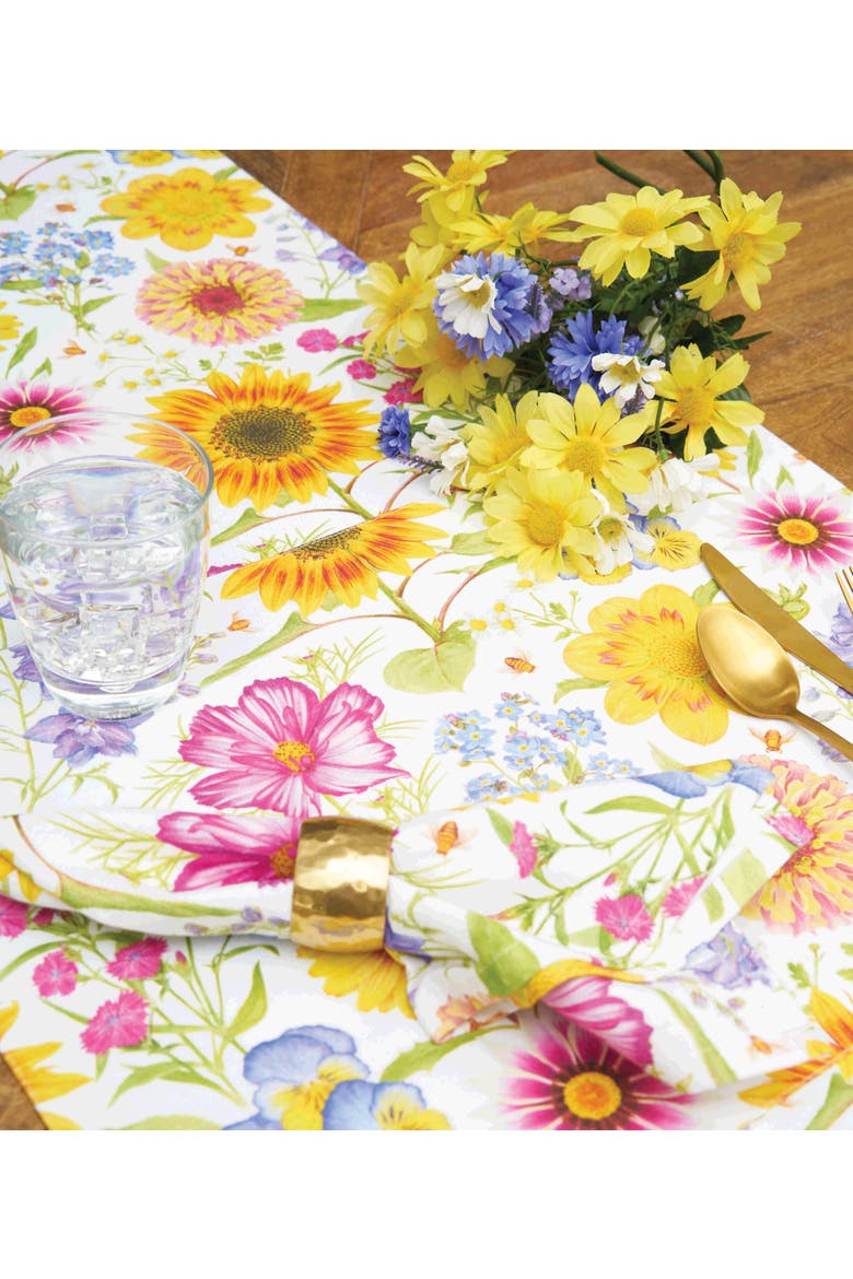 Spring Blooms Sunflower Cotton Kitchen Dishtowel, Alternate, color, Orange