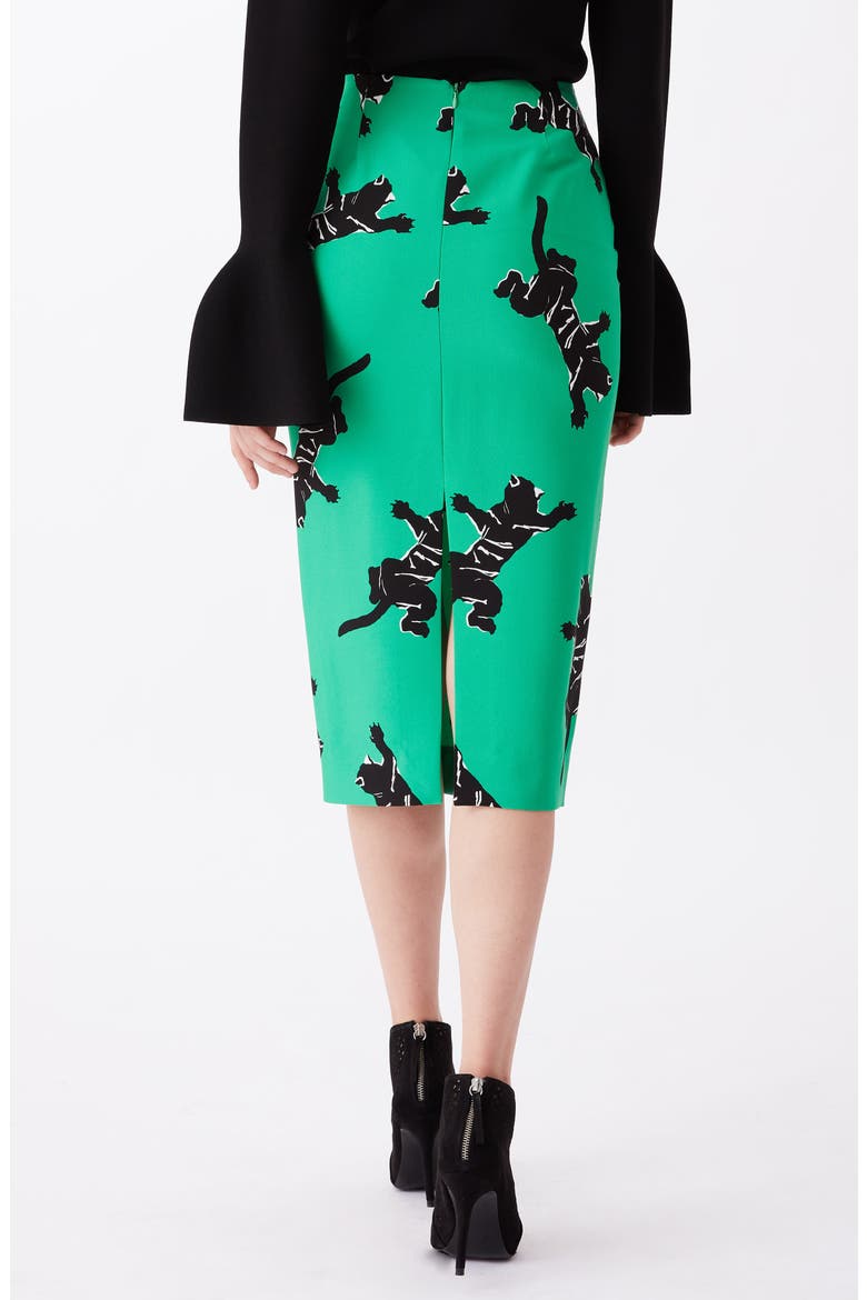 Kara Jaguar Print Pencil Skirt, Alternate, color, CLIMBING JAGUAR MEDIUM GREEN