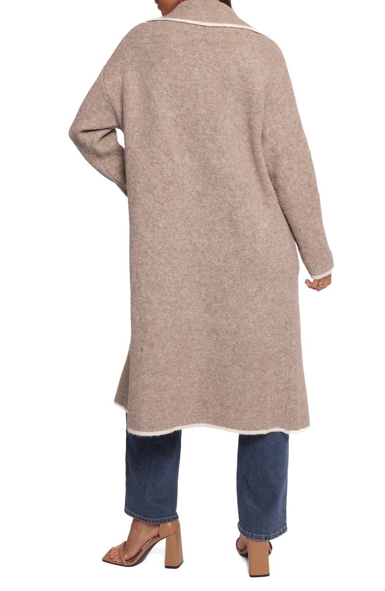 Petal & Pup Katia Contrast Trim Sweater Coat, Alternate, color, Beige