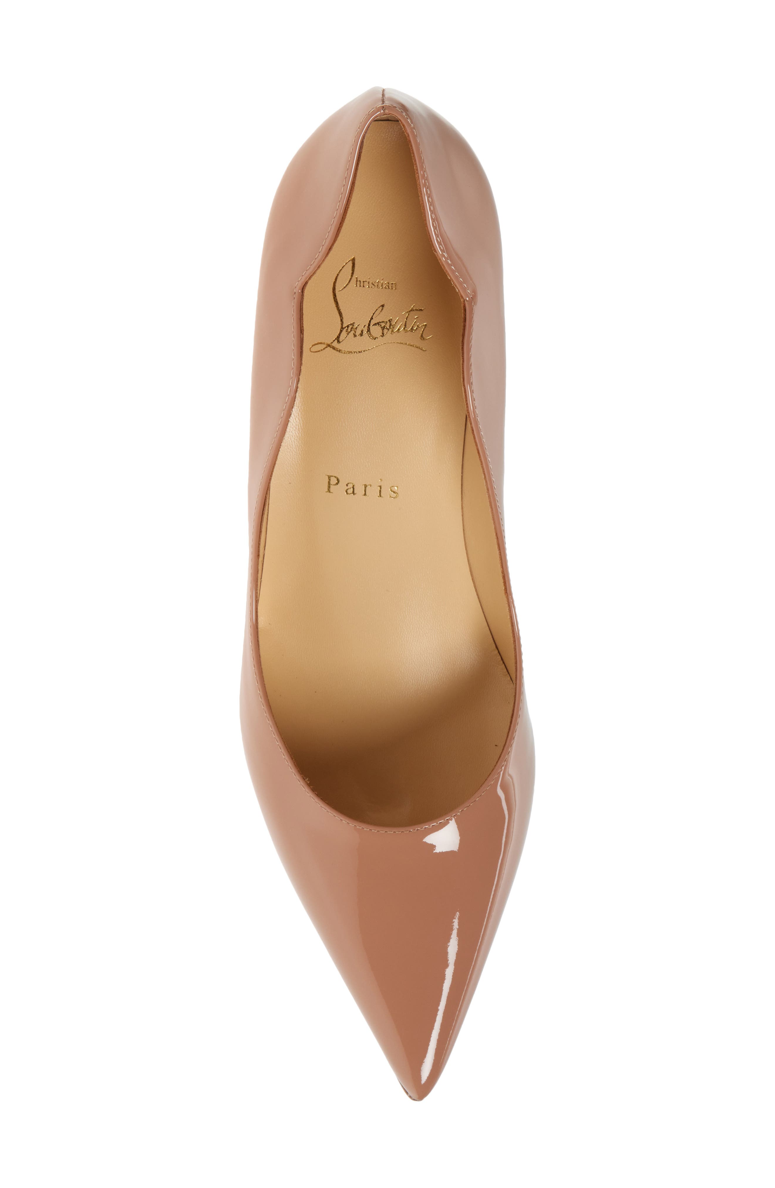 Christian Louboutin Hot Chick Scallop Patent Leather Pump, Alternate, color, Blush