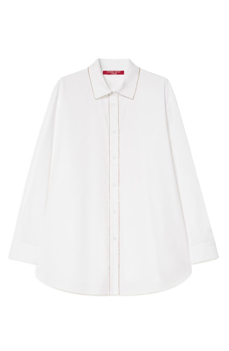 Marina Rinaldi Mrs. Sante Cotton Shirt, Alternate, color, Optical White