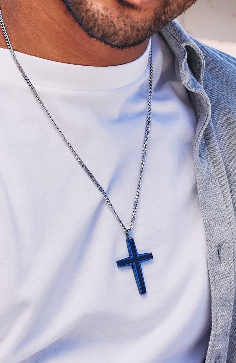 Brook and York Men's Cross Pendant Necklace, Alternate, color, 