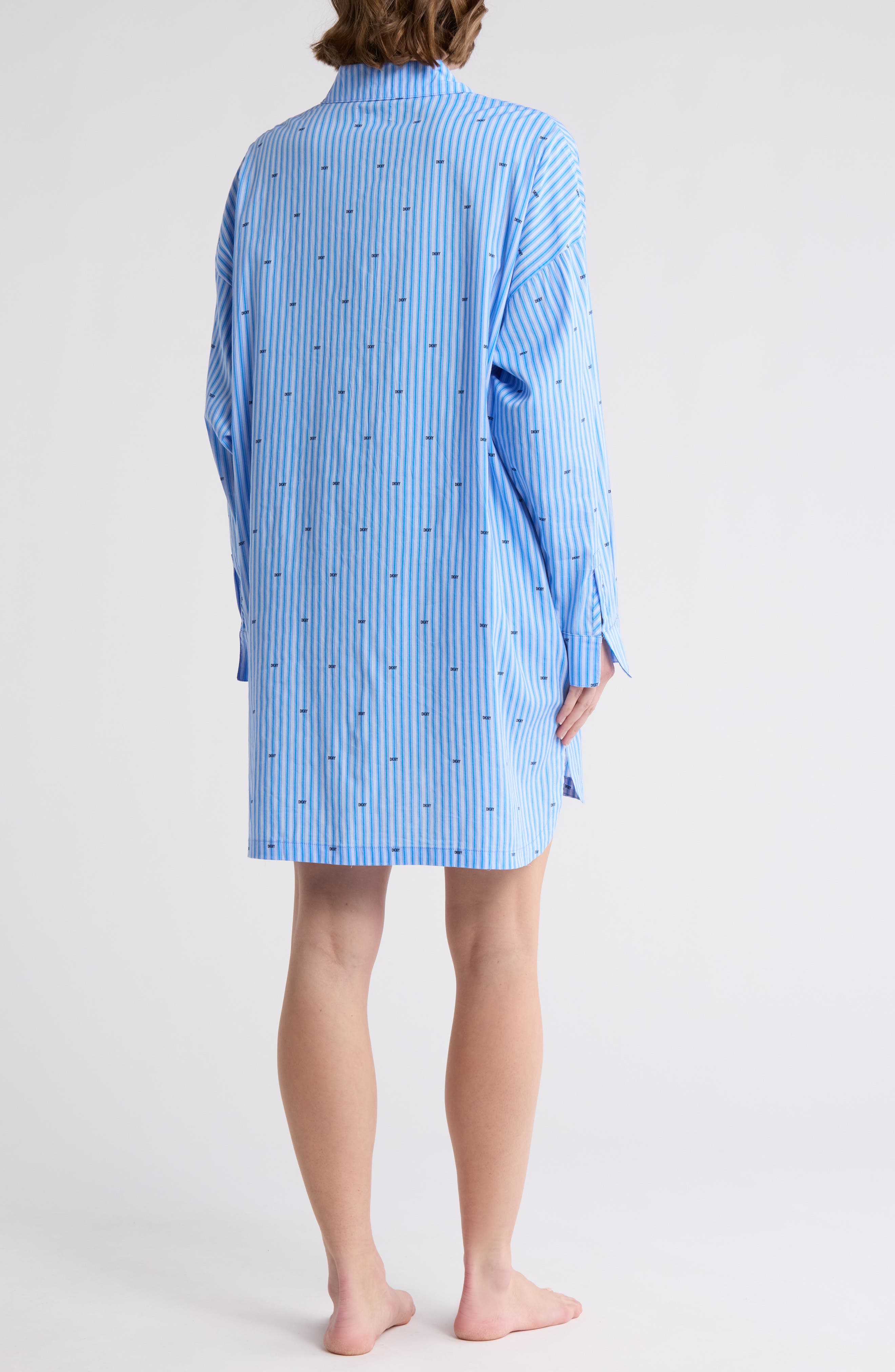 DKNY Stripe Mini Logo Sleep Shirt (Women) | Nordstromrack