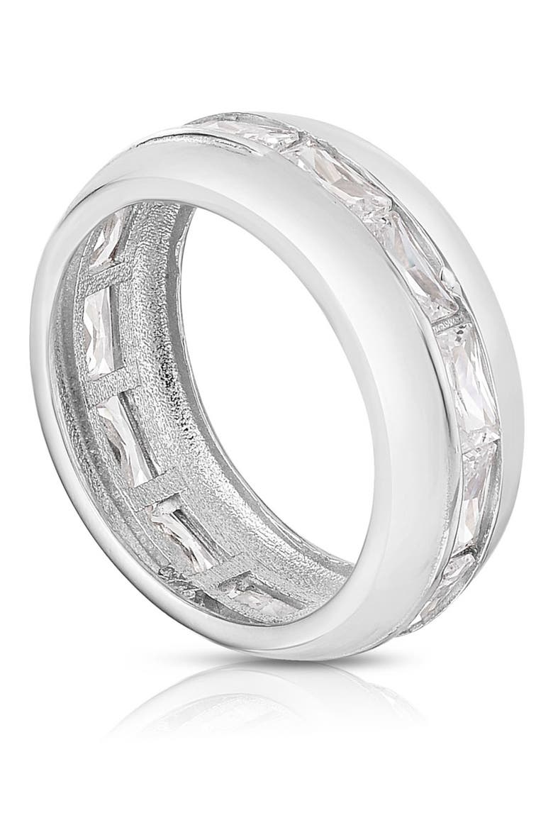 Baguette CZ Band Ring, Main, color, SILVER