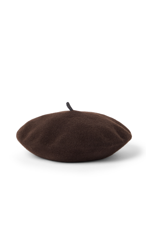 Brunello Cucinelli Wool Beret In Brown