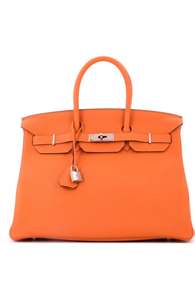 Pre-Owned Hermes Birkin Handbag Orange Togo with Palladium Hardware 35, Main, color, Feu