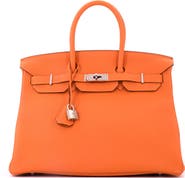 Pre-Owned Hermes Birkin Handbag Orange Togo with Palladium Hardware 35