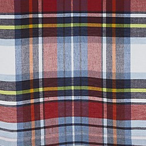Tag Weekend Blue And Red Plaid Cotton Tablecloth 84"l X 60"w In Multi